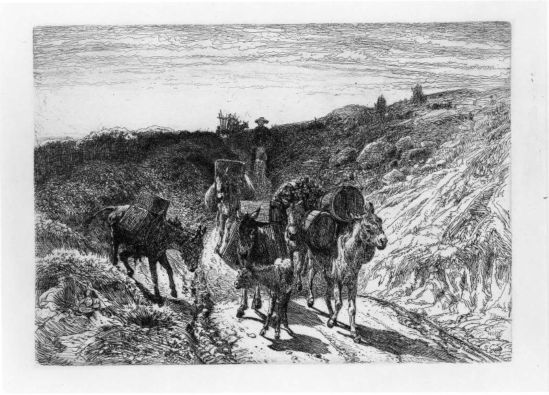 Burro Train, New Mexico (large plate)