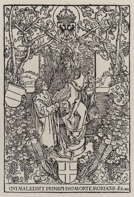 Conrad Celtis Presenting his "Amores" (Quatuor libri amorum), to Emperor Maximilian I