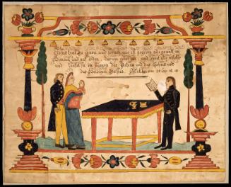 Exhortation and scene of baptism