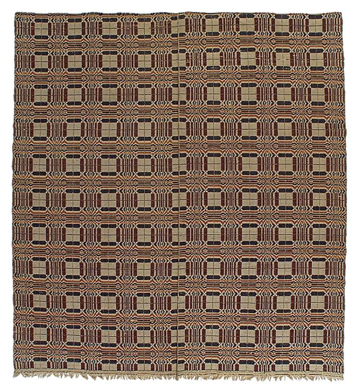 Coverlet with Sunrise Pattern
