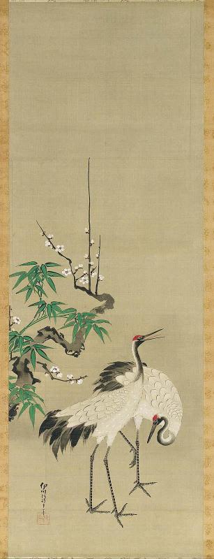 Cranes with Bamboo and Plum