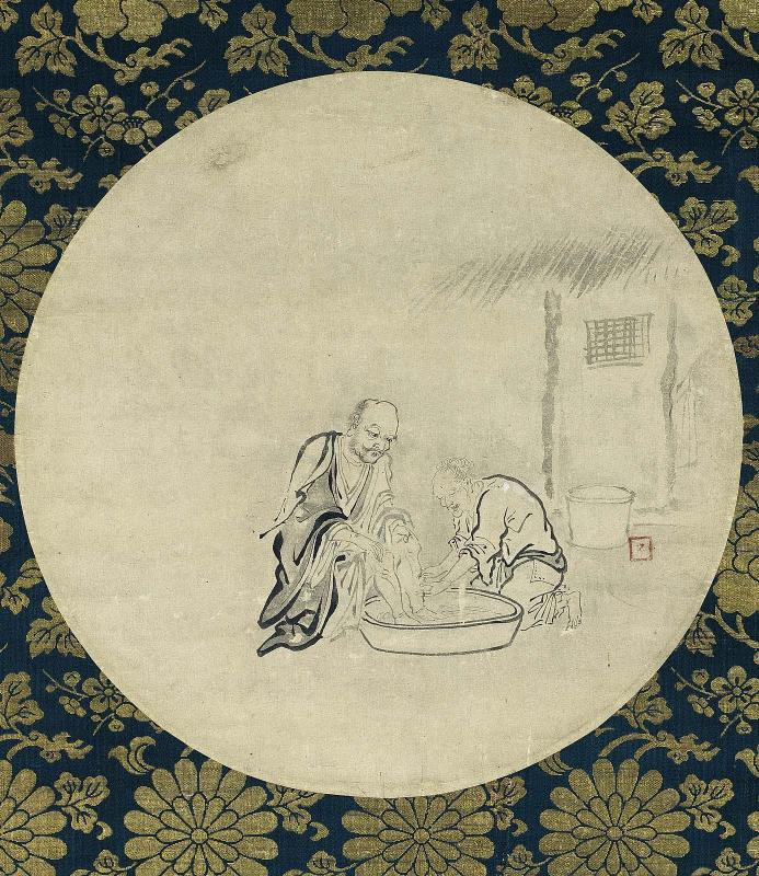 Old Woman and the Zen Monk Teshan (Tokuzan)