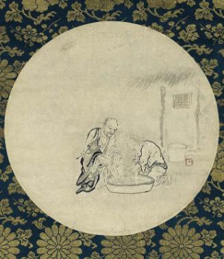 Old Woman and the Zen Monk Teshan (Tokuzan)