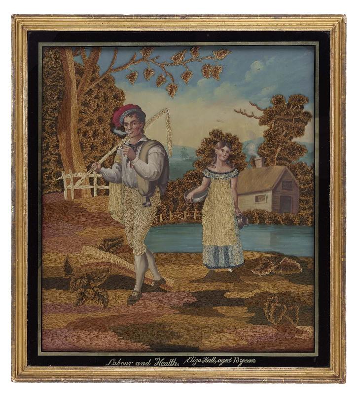 Embroidered picture: Labour and Health