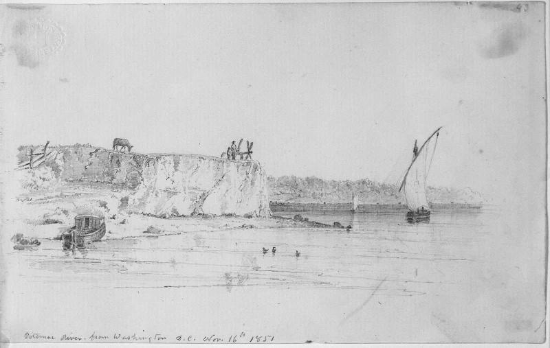The Potomac River from Washington, D. C. (from a sketchbook of 1850–1853)