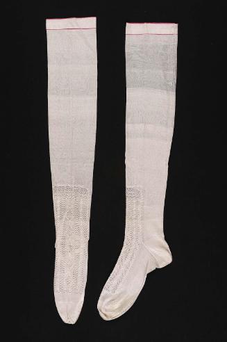 Pair of pale silk stockings