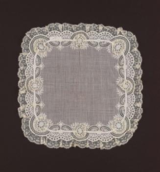 Sheer white linen square handkerchief