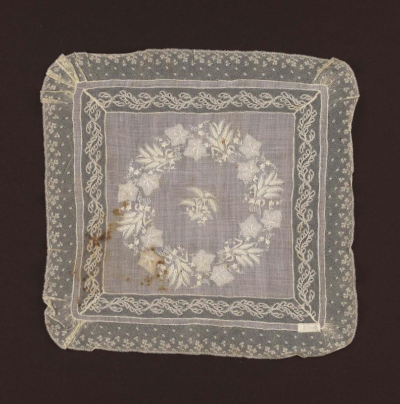 A sheer white linen handkerchief
