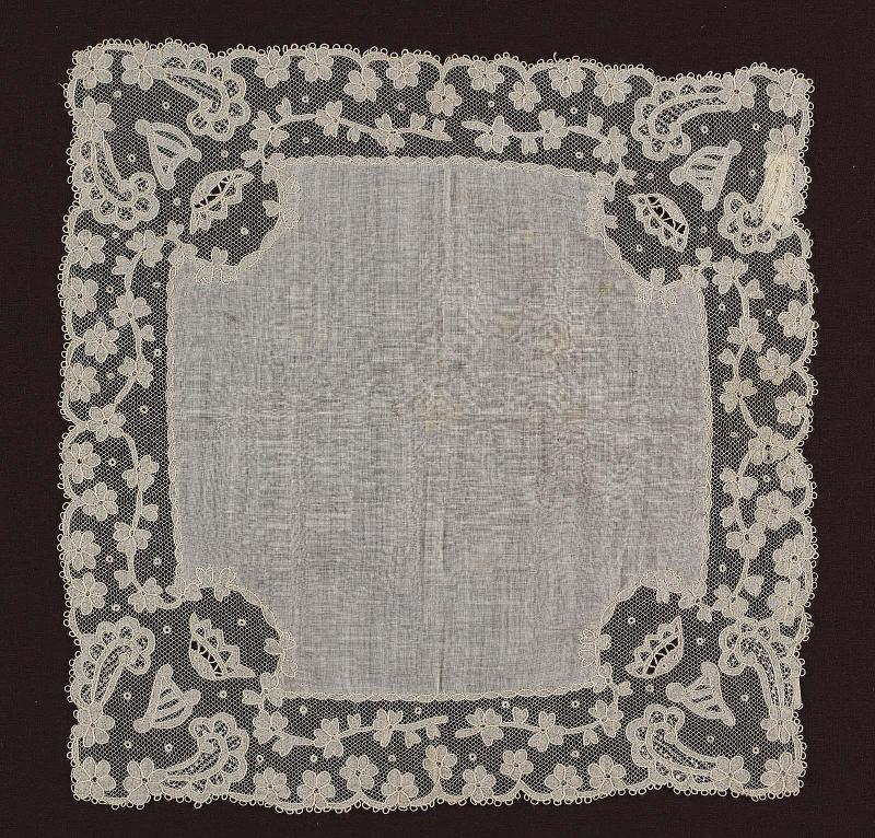 Small square sheer white linen handkerchief