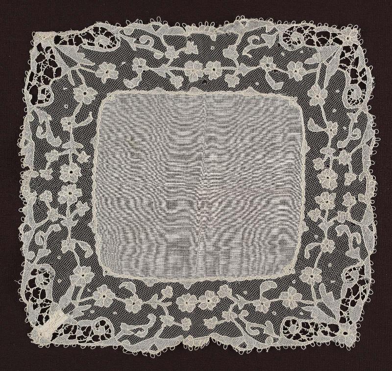 Small square sheer white linen handkerchief