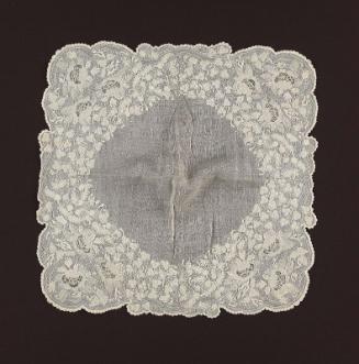 Sheer white linen square handkerchief