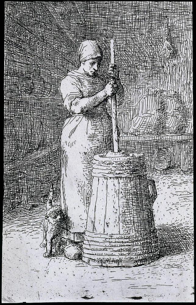 Woman Churning Butter