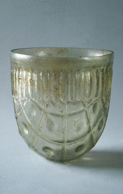 Beaker with pattern of lozenges and knobs