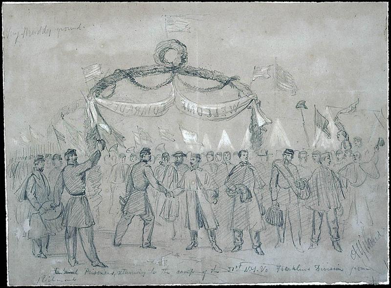Prisoners returning to camp of the 31st N.Y. Vo[lunteers] Franklin's Division from Richmond