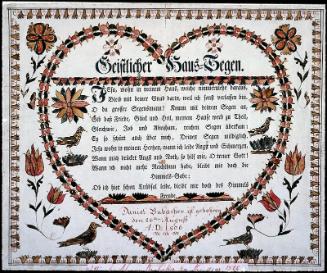 House blessing and birth record of Daniel Bubacher, 1806