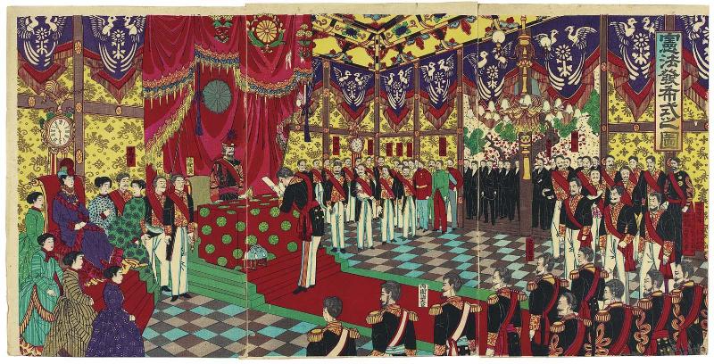 Illustration of the Ceremony Promulgating the Constitution (Kenpô happushiki no zu)
