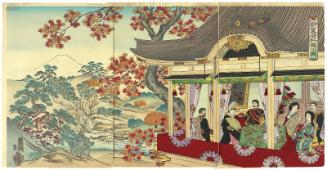 Illustration of the Maple Leaves at the New Palace (Shin kôkyo kôyô no en)
