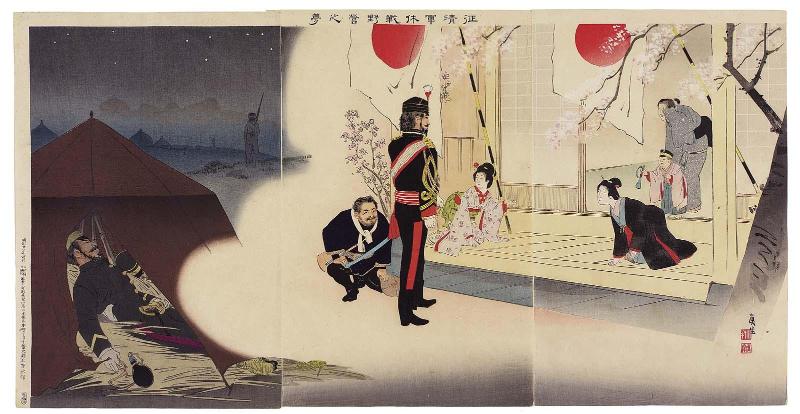 A Soldier's Dream at Camp during a Truce in the Sino-Japanese War (Seishingun taisen yaei no yume)