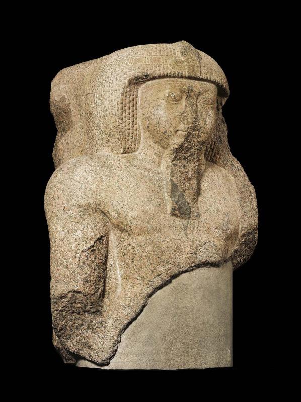 Head and shoulders from a colossus of Ramesses II