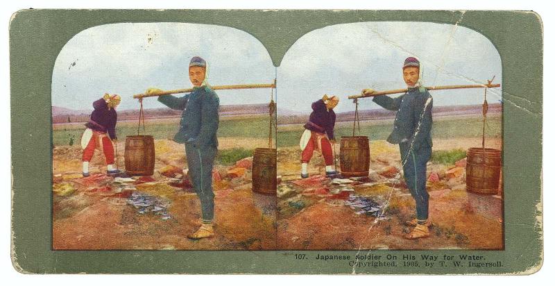 Japanese Soldier on His Way for Water