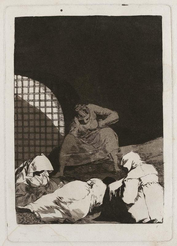 Las rinde el sueño. (Sleep overcomes them); Caprichos 34