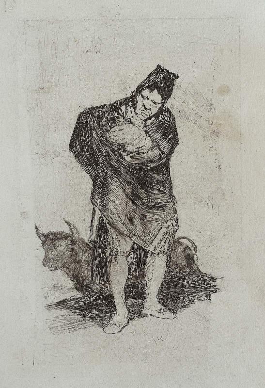 Andalusian Smuggler (Cloaked Man with Bull)