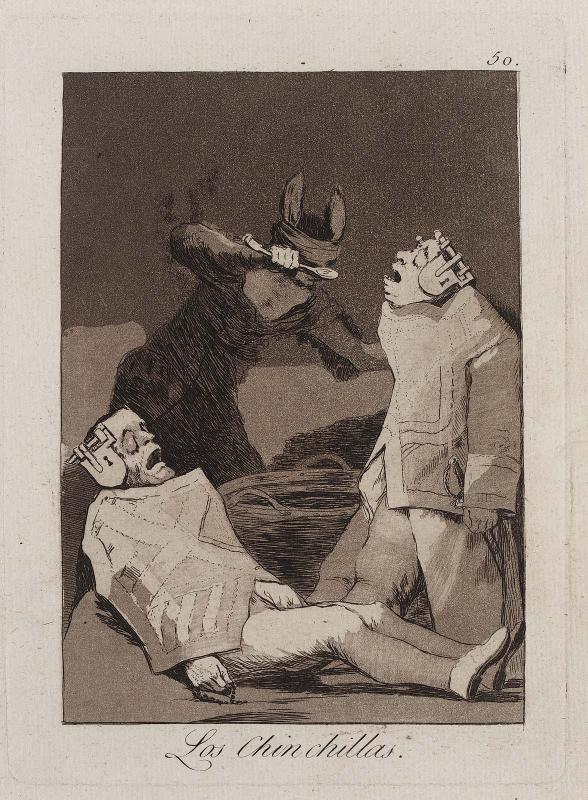 Los Chinchillas. (The Chinchillas); Plate 50 from the series "Los Caprichos"