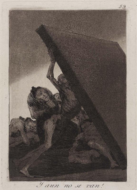 Y aun no se van! (And still they don't go); Plate 59 from the series "Los Caprichos"