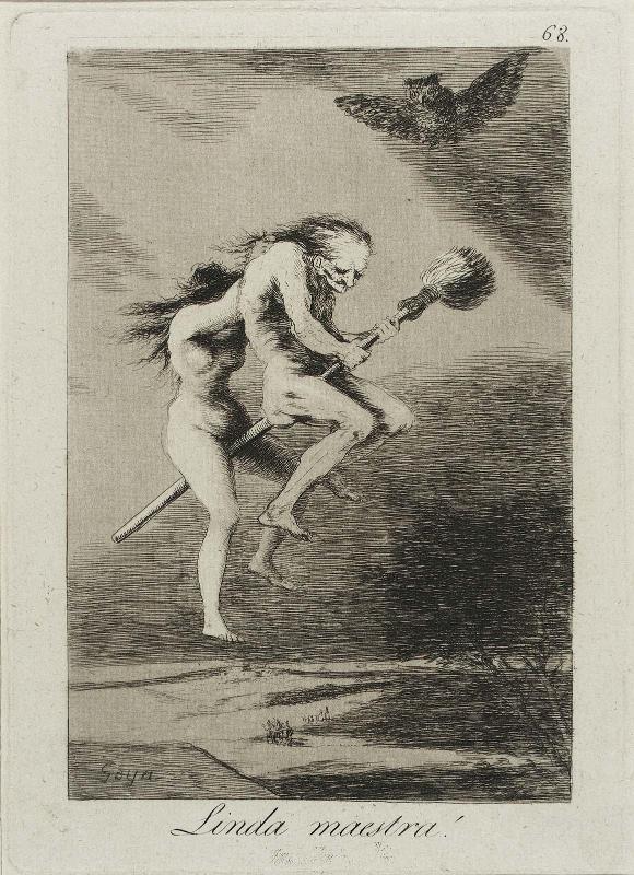 Linda maestra! (Pretty teacher!); Plate 68 from the series "Los Caprichos"