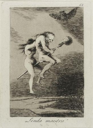 Linda maestra! (Pretty teacher!); Plate 68 from the series "Los Caprichos"