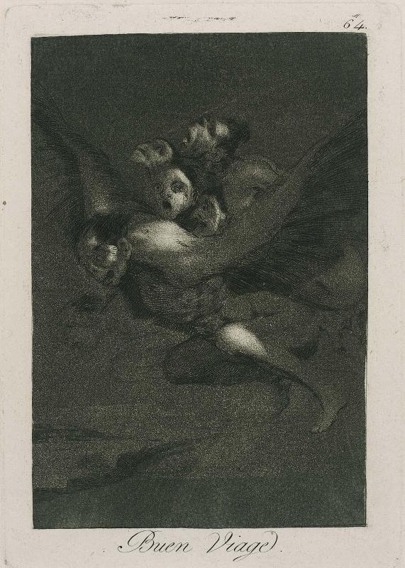 Buen Viage. (Bon Voyage); Plate 64 from the series "Los Caprichos"