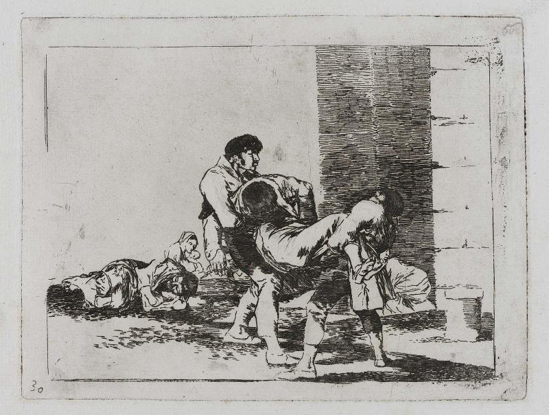 Al cementerio. (To the cemetery); Fatales consequencias de la sangrienta guerra en España con Buonaparte. Y otros caprichos enfaticos [Disasters of War], plate 56.
