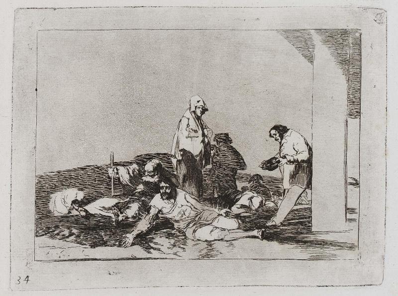 No hay que dar voces. (It's no use crying out); Fatales consequencias de la sangrienta guerra en España con Buonaparte. Y otros caprichos enfaticos [Disasters of War], plate 58.