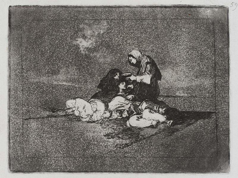 De qué sirve una taza? (Of what use is a cup?); Fatales consequencias de la sangrienta guerra en España con Buonaparte. Y otros caprichos enfaticos [Disasters of War], plate 59.