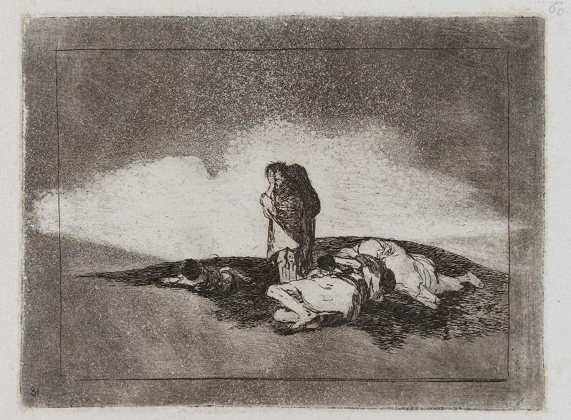 No hay quien los socorra. (There is no one to help them); Fatales consequencias de la sangrienta guerra en España con Buonaparte. Y otros caprichos enfaticos [Disasters of War], plate 60.