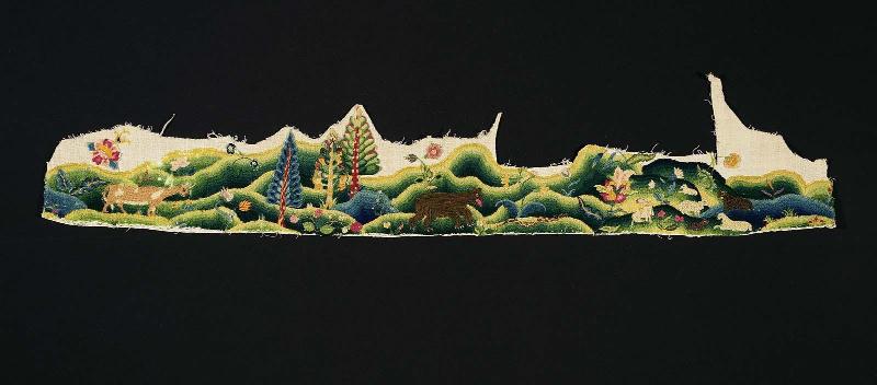 Band of crewel work embroidery
