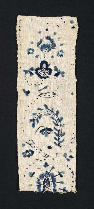 Fragment of a crewel-work border, one of three part