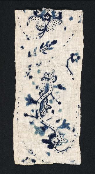 Fragment of a crewel-work border, one of three part