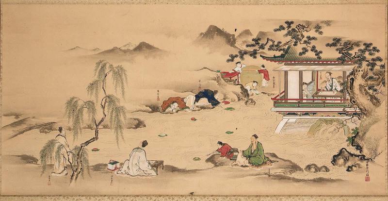 Lanting Pavilion by the Winding Stream