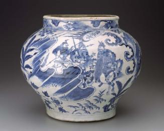 Wine jar with design from a popular drama