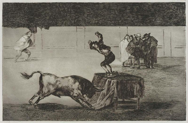 Otra locura suya en la misma plaza. (More of his ["Martincho's"] madness in the same ring); from the series "Tauromaquia" (Bullfighting), plate 19