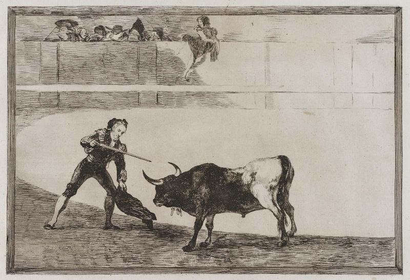 Pedro Romero matando á toro parando. (Pedro Romero killing a bull that he has subdued); from the series "Tauromaquia" (Bullfighting), plate 30
