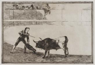 Pedro Romero matando á toro parando. (Pedro Romero killing a bull that he has subdued); from the series "Tauromaquia" (Bullfighting), plate 30