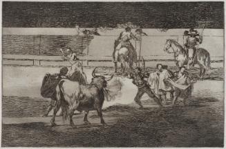 Banderillas de fuego. (Banderillas with firecrackers); from the series "Tauromaquia" (Bullfighting), plate 31