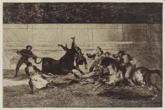 Mort de Pepe Illo (Death of Pepe Illo) [Second Composition]; rejected plate [E] for the series "Tauromaquia" (Bullfighting)