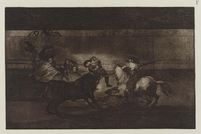 Mort de Pepe Illo. (Death of Pepe Illo) [Third Composition]; rejected plate [F] from the series "Tauromaquia" (Bullfighting)