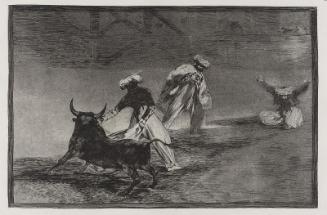 Capean otro encerrado. (They play another with the cape in an enclosure); from the series "Tauromaquia" (Bullfighting), plate 4