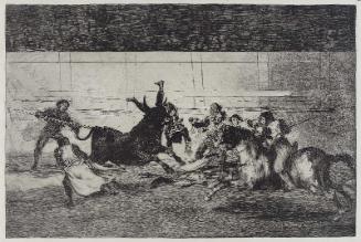 Mort de Pepe Illo (Death of Pepe Illo) [Second Composition]; rejected plate [E] for the series "Tauromaquia" (Bullfighting)