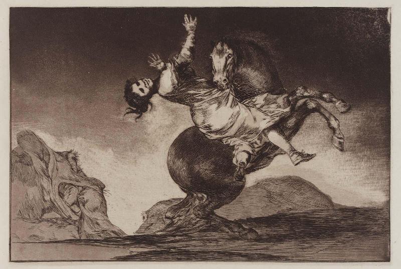 Woman Carried off by a Horse; from the "Disparates" series, plate 10