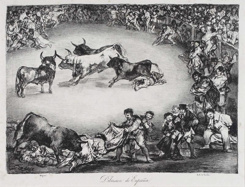 Dibersion de España. (Spanish Entertainment); from the so-called "Bulls of Bordeaux" series of four lithographs